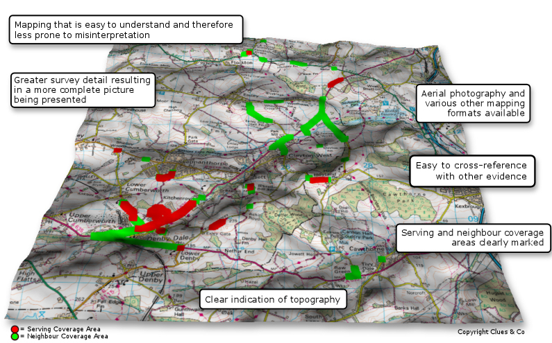 Cell Site Analysis radio coverage map